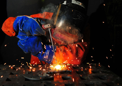 ultrasonic ndt probe on weld